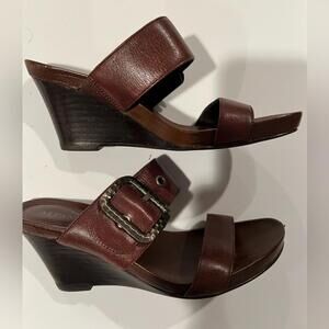 Alfani Brown Wedge Sandals Sz 6.5